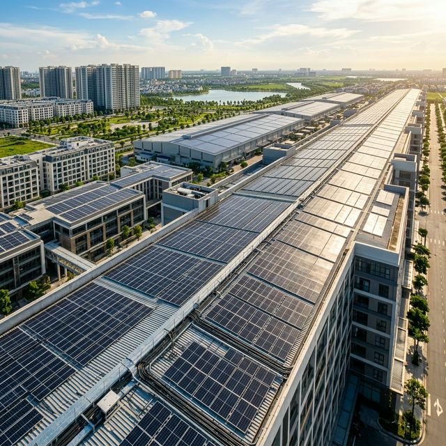 Solar panel installation at Vinhomes Ocean Park 2